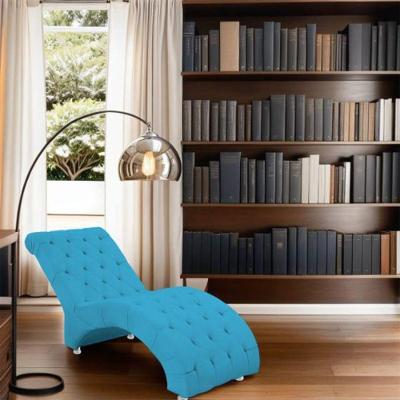 Recamier Divã Espreguiçadeira Para Sala E Cliníca Lara Suede Azul Turquesa