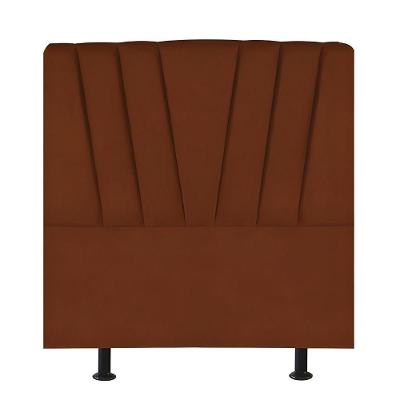 Cabeceira Estofada Cama Box Solteiro 90 Cm Louise Veludo Terracota