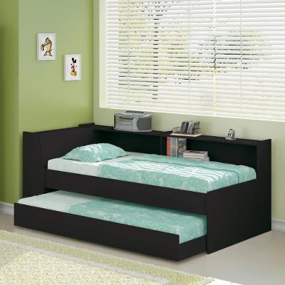 Cama Bicama Estante Com Kit Luz Bb-28-29 Preto