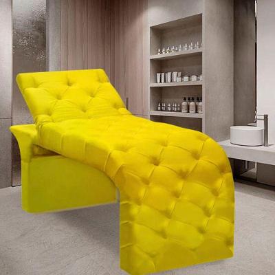 Maca Estofada Estética Cílios Regulável Spa Suede Ana Clara Amarelo