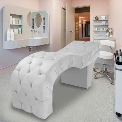 Maca Estética Estofada Reclinável Ergonômica Suede Vanessa Branco