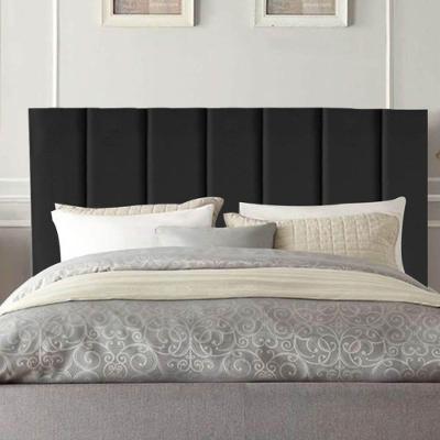Cabeceira Estofada Cama Box Solteiro 90 Cm Laura Suede Preto