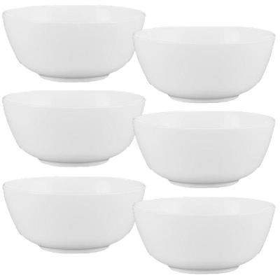 Kit 6 Saladeira Tigela Branca 1,5 Litros De Vidro 20,3cm