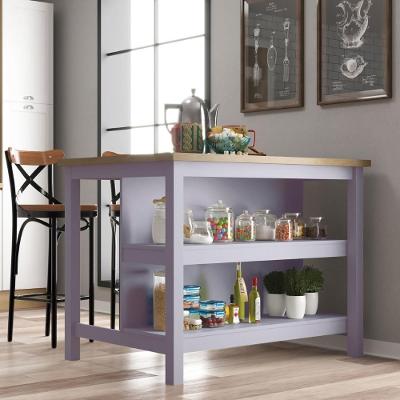 Bancada Gourmet Ilha Cozinha C Ilumina Ditália 2prat Cinza