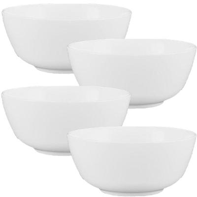 Kit 4 Saladeira Tigela Branca 1,5 Litros De Vidro 20,3cm