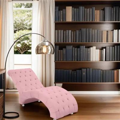 Recamier Divã Espreguiçadeira Para Sala E Cliníca Lara Suede Rosê