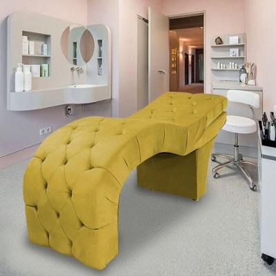 Maca Estética Estofada Reclinável Ergonômica Suede Vanessa Amarelo