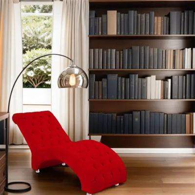 Recamier Divã Espreguiçadeira Para Sala Cliníca Elisa Suede Vermelho