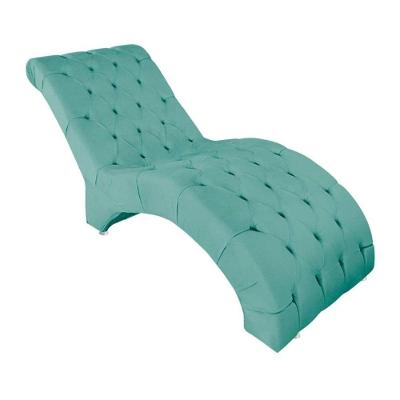 Recamier Divã Espreguiçadeira Sala Cliníca Débora Suede Azul Tiffany