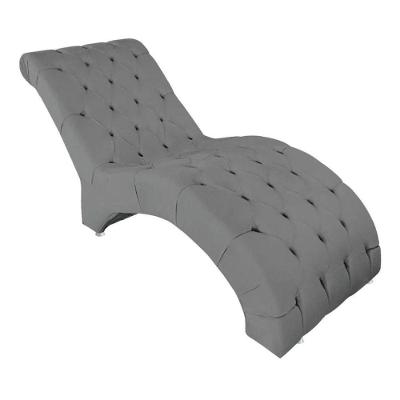 Recamier Divã Espreguiçadeira Para Sala Cliníca Aline Suede Cinza