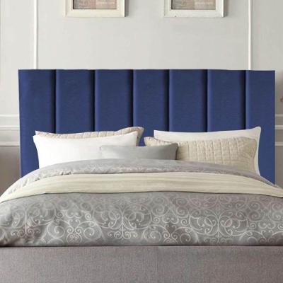 Cabeceira Estofada Cama Box Solteiro 90 Cm Laura Suede Azul Marinho