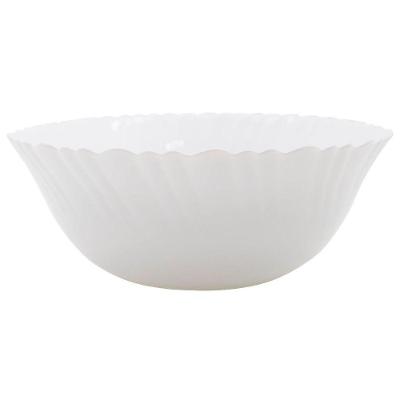 Kit 8 Saladeira Tigela Branca 17,5cm De Vidro Opalino 700ml