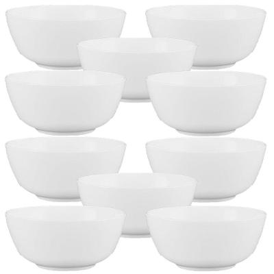 Kit 10 Saladeira Tigela Branca 1,5 Litros De Vidro 20,3cm
