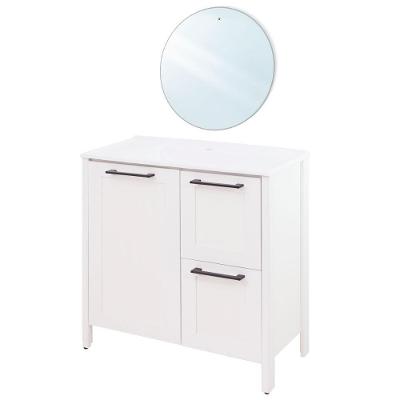 Gabinete Armário Banheiro Ditália Com Pia + Espelho Bn-01 Cor:branco Branco