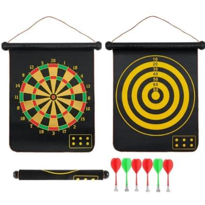 Jogo De Dardos Magnetico Grande Tabuleiro Alvo Dupla Face 38cm Com 6 Peças Kit Completo Ima Seguro
