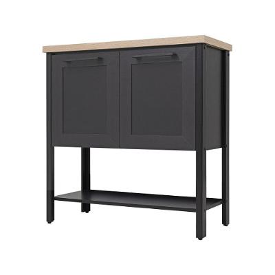 Gabinete Armário Banheiro Ditália 2 Pt C/ Tampo Bn-02 Cor:preto Preto