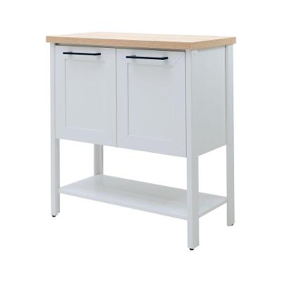 Gabinete Armário Banheiro Ditália 2 Pt C/ Tampo Bn-02 Cor:cinza Cinza
