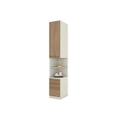 Mesa De Cabeceira Modulada Armário De Seletto Mc02 C- 1 Porta E 3 Gavetas Areia-jequitibá - Henn