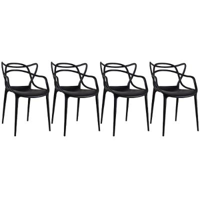 Kit - 4 X Cadeiras Masters Allegra - Preto