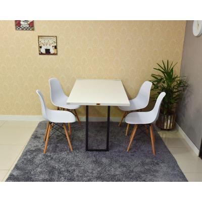Conjunto Mesa Dobrável Retrátil 120 X 75 Branca e 4 Cadeiras Eiffel Branca