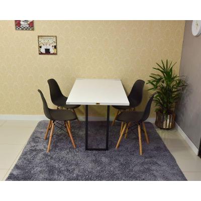 Conjunto Mesa Dobrável Retrátil 120 X 75 Branca e 4 Cadeiras Eiffel Preta