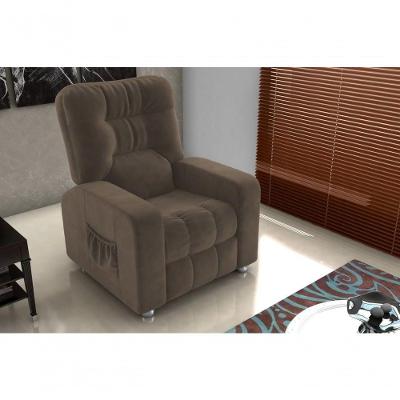 Poltrona Matrix Reclinável Azera - Veludo Marrom Escuro