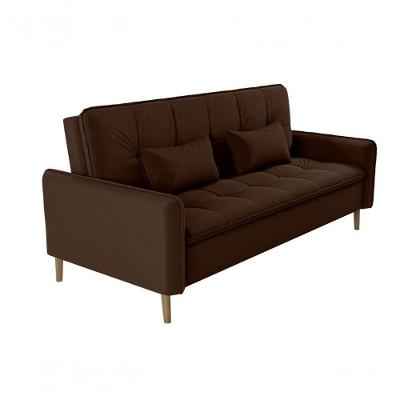 Sofá Cama Casal Reclinável Donna - Veludo Turkey Chocolate