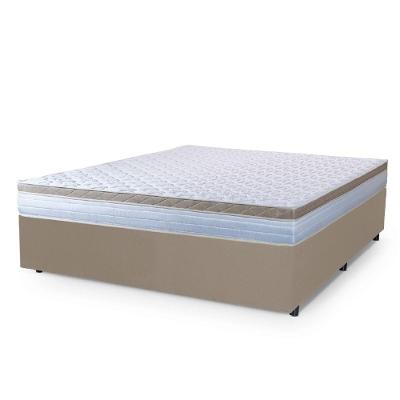 Cama Box Casal King Colchão Com Molas Ensacadas 193x203x60cm Dunas Branco/bege Hellen