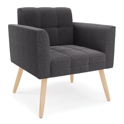 Poltrona Sala De Estar Pé Palito Natural Elisa Bouclê D03 - D?rossi Cor Grafite