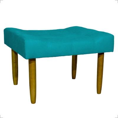 Puff Decorativo Confortável Retangular Para Sala Recepção Quarto Requinte Suede Cores Pés Palito