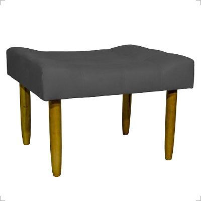 Puff Decorativo Confortável Retangular Para Sala Recepção Quarto Requinte Suede Cores Pés Palito