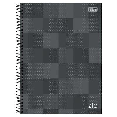 Caderno Espiral Capa Dura Universitário 1 Matéria 80 Folhas Zip Tilibra Cinza