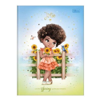 Caderno Brochura Capa Dura 1/4 Pequeno Jolie 80 Folhas Tilibra Estampa 1