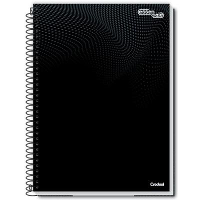 Caderno Espiral Universitário A4 10 Matérias 160 Folhas Essenciale Credeal Preto