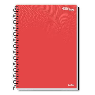 Caderno Espiral Universitário A4 10 Matérias 160 Folhas Essenciale Credeal Vermelho