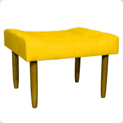 Puff Decorativo Confortável Retangular Para Sala Recepção Quarto Requinte Suede Cores Pés Palito