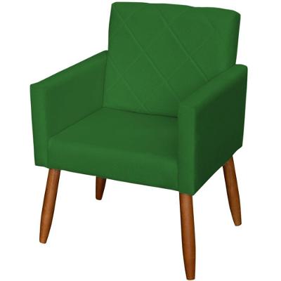 Poltrona Decorativa Para Sala Recepção Beatriz Suede Cores Pé Palito Castanho