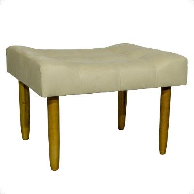 Puff Decorativo Confortável Retangular Para Sala Recepção Quarto Requinte Suede Cores Pés Palito