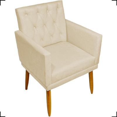 Poltrona Decorativa Para Sala Recepção Nina Capitonê Suede Cores Pé Palito