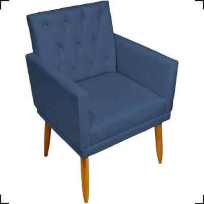 Poltrona Decorativa Para Sala Recepção Nina Capitonê Suede Cores Pé Palito