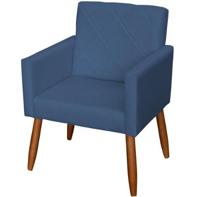 Poltrona Decorativa Para Sala Recepção Beatriz Suede Cores Pé Palito Castanho