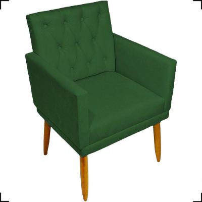 Poltrona Decorativa Para Sala Recepção Nina Capitonê Suede Cores Pé Palito