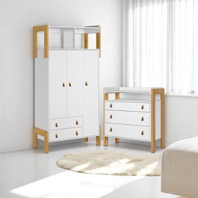 4410 - Comoda 3gav Doce Sonho C/nichobranco Acetinado (4410.3),4375 -g. Roupa 3pts/2gv C/nichobranco Acetinado (4375.3)