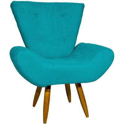 Poltrona Decorativa Para Sala Recepção Manicure Consultório Escritório Emilia Suede