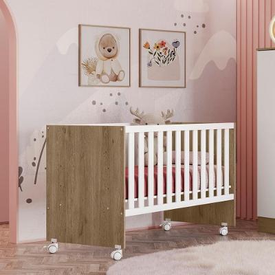 3540 - Conjunto D. Sonho Berço Reto + Rodizio Carv Toq Rustico/branco (3540.58)