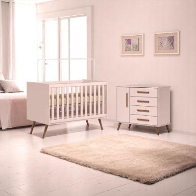 Berco Mini Cama Q Encanto Retro Rosa (3820.91) + Comoda Sap. 1pt/4gav Q Encanto Retro Rosa (3825.91)