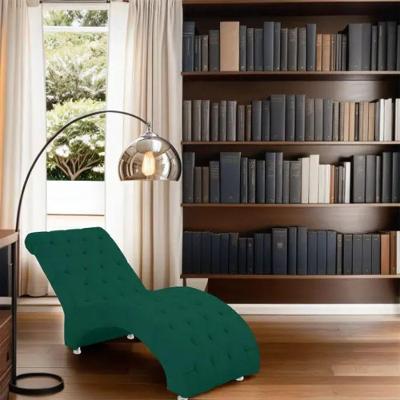Recamier Divã Espreguiçadeira Para Sala E Cliníca Lara Suede Verde