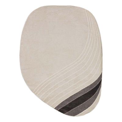 Tapete Sala Turco Waves 06 Bege-cinza 3,00x4,00m Orgânico Edantex