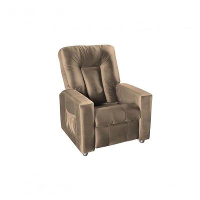 Poltrona Do Papai Reclinável Pallas Mx5 - Veludo Marrom Claro