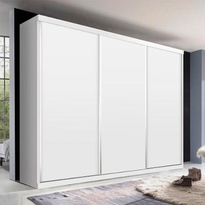 Guarda Roupa Casal Cronos Branco 3 Portas De Correr 4 Gavetas Minastex